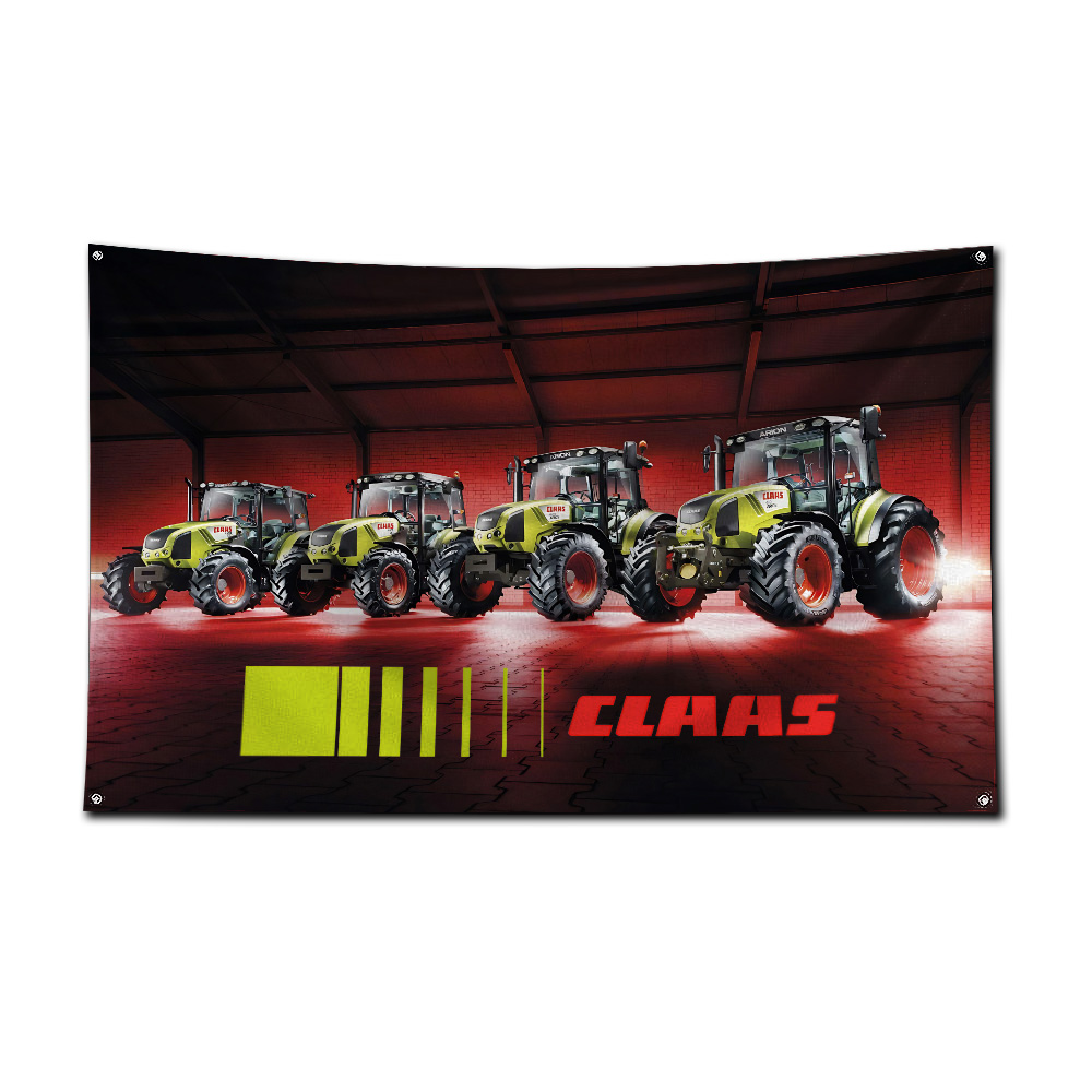 Farming Agriculture Logo - Флаг-баннер для трактора и комбайна, зеленый