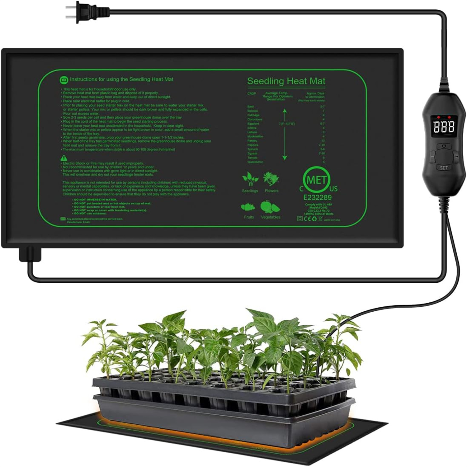 Seedling Heat Mat - Коврик для рассады с цифровым термостатом,