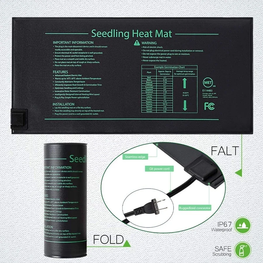 4 размера, 220 В, вилка европе – обзор и цена Seedling Heat Mat